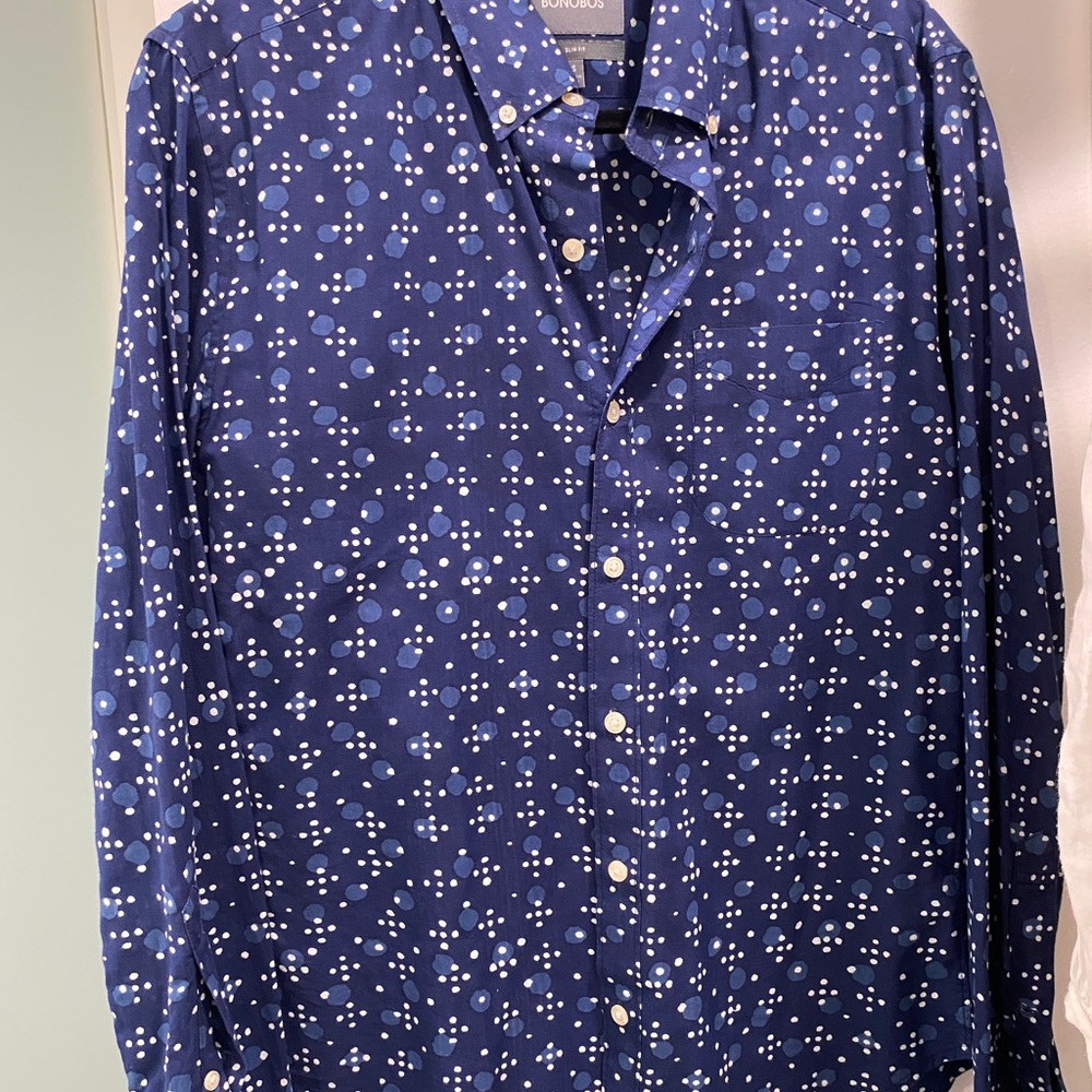 BONOBOS SLIM FIT LONG SLEEVE SHIRT SIZE S